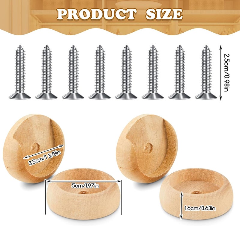 Yookeer 6 Pack Wooden Closet Pole Sockets Closet Pole Holder Closet Rod Holders Closet Pole Socket for Wardrobe Hallway Bathroom Curtain Clothing Store, 1-3/8" Pole - Image 2